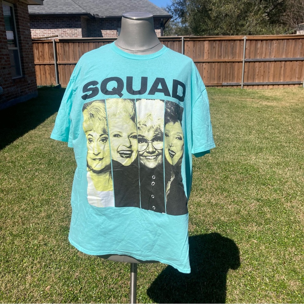 Golden Girls mint blue short sleeve T-shirt “Squad” good Preowned condition